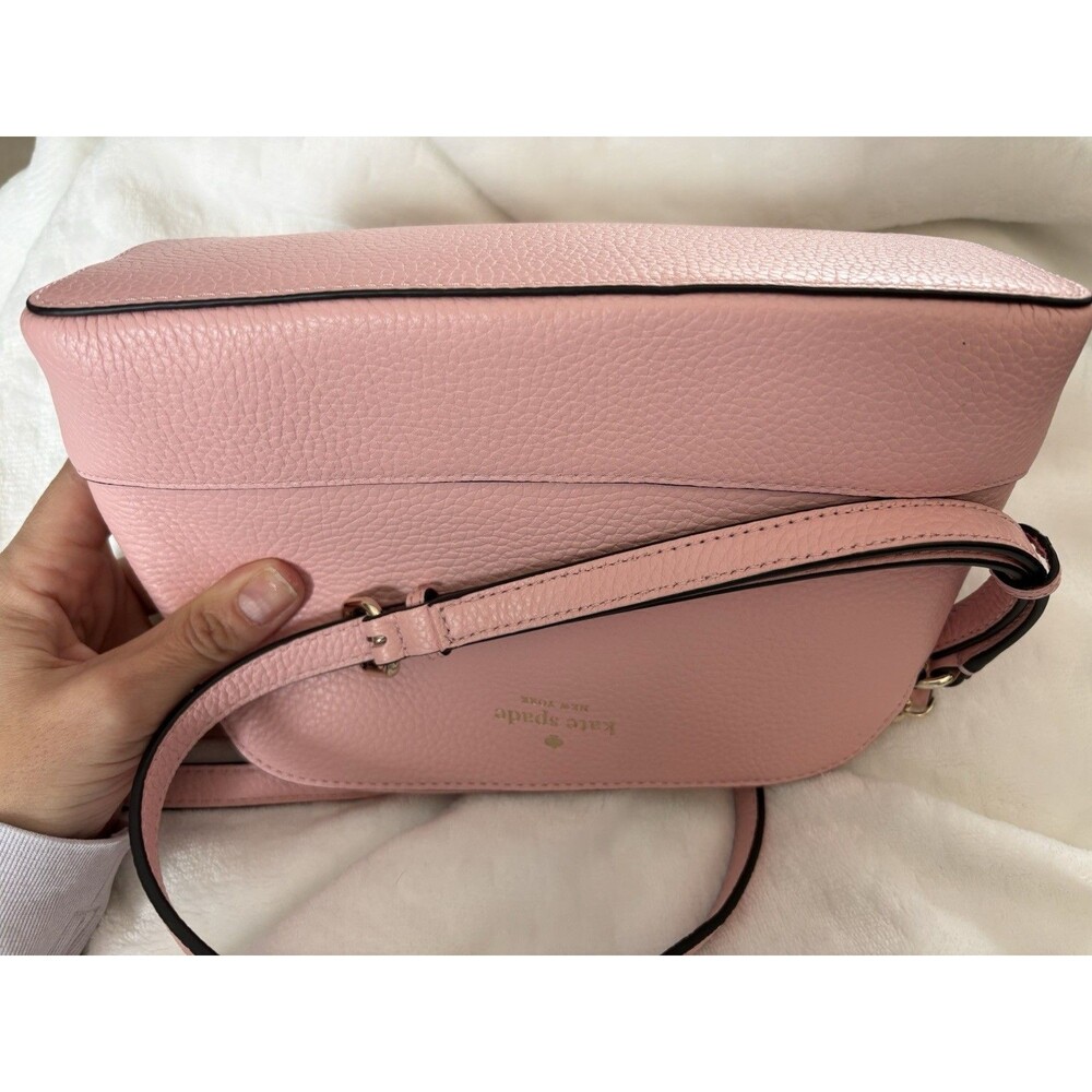 Kate Spade Hanna Tea Rose Pink Pebbled Leather Crossbody Bag New with Tags - Picture 4 of 10